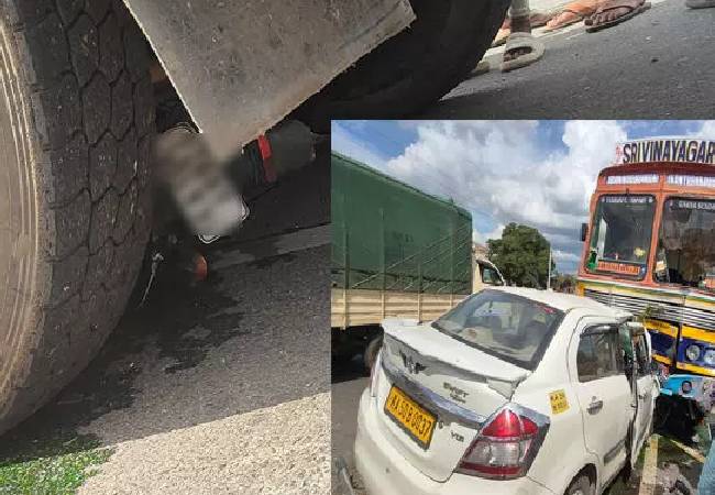 One killed, five injured in truck-bike-car collision in Chamarajnagar